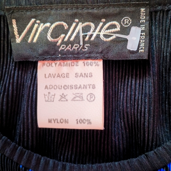 80s Virginie Paris Ladies Textured Ringer Tunic (Size Large) - Picture 5 of 6